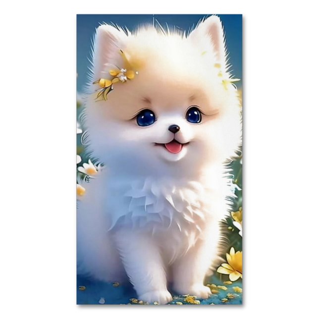 Wunderbar schnörkellose Puppy-Visitenkarten-Magnet Magnetische Visitenkarte (Vorderseite Vertikal)