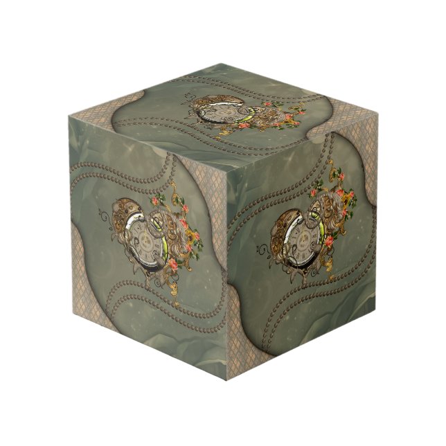 Wunderbare Dampfuhr Würfel (Vorderseite Schrägansicht)