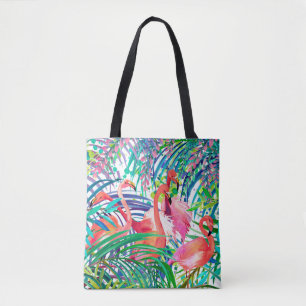 Wunderbare Flamingo-Aquarell-Illustration. Afrika Tasche