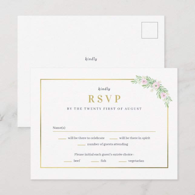 Wunderbare Gewerkschaft-RSVP-Antwortkarte für Hoch Postkarte (Vorne/Hinten)