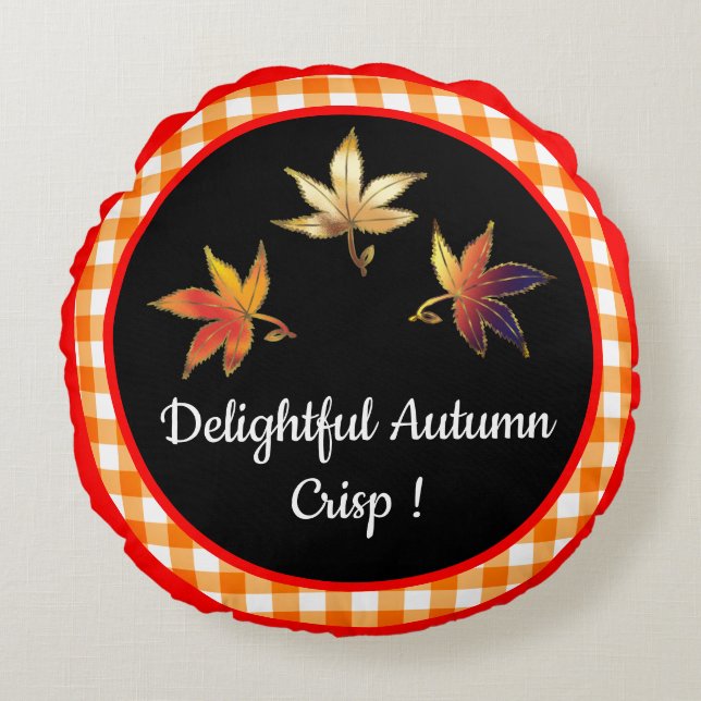 Wunderbare Herbstknackung Whimsikaler Blätter Rundes Kissen (Vorderseite)