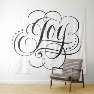 Wunderbare JOY Calligrafy Letters Weihnachten Wandteppich