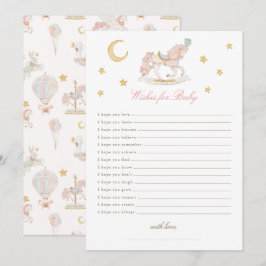 Wunderbare Karussell-Baby-Shower-Wünsche fürs Baby Einladung