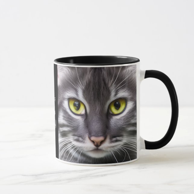 Wunderbare Katze im Portrait - personalisierbar Tasse (Rechts)