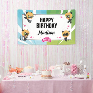 Wunderbare Katze Noir Birthday Banner