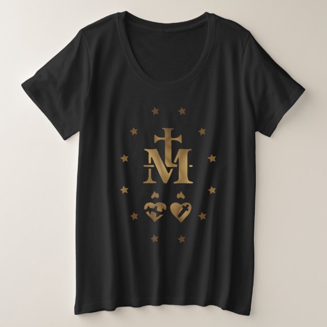 Wunderbare Medaille, Medaille unserer Dame der Gna Große Größe T-Shirt (Design vorne)