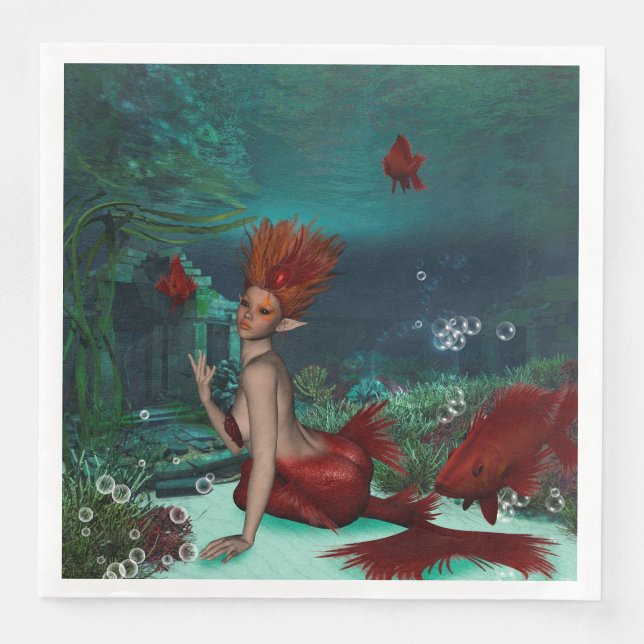 Wunderbare Meerjungfrau Serviette (Vorderseite)