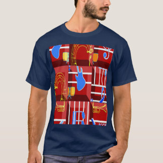 Wunderbare Musik Blaue Sommer-Vibes Geometrisch Ro T-Shirt