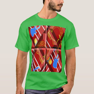 Wunderbare Musik Blaue Sommer-Vibes Geometrisch Ro T-Shirt