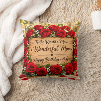 Wunderbare Mutter rote Rosen Wurfdecke Kissen