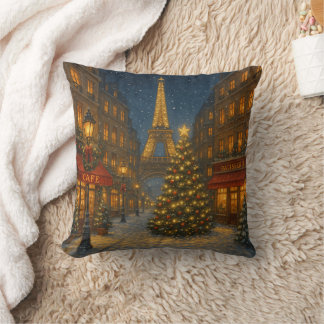Wunderbare Pariser Weihnachtsstraßen Kissen