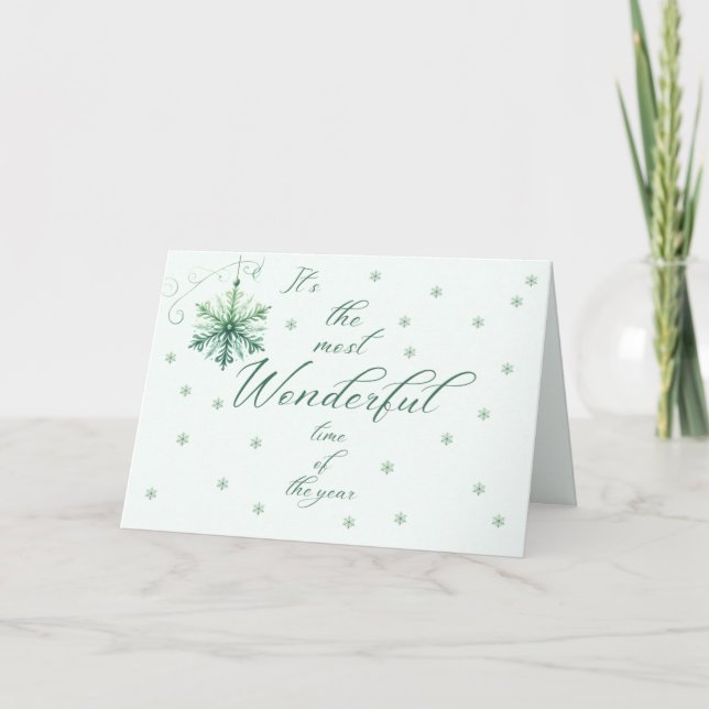 Wunderbare Schneeflocken-Weihnachtskarte Karte (Vorderseite)