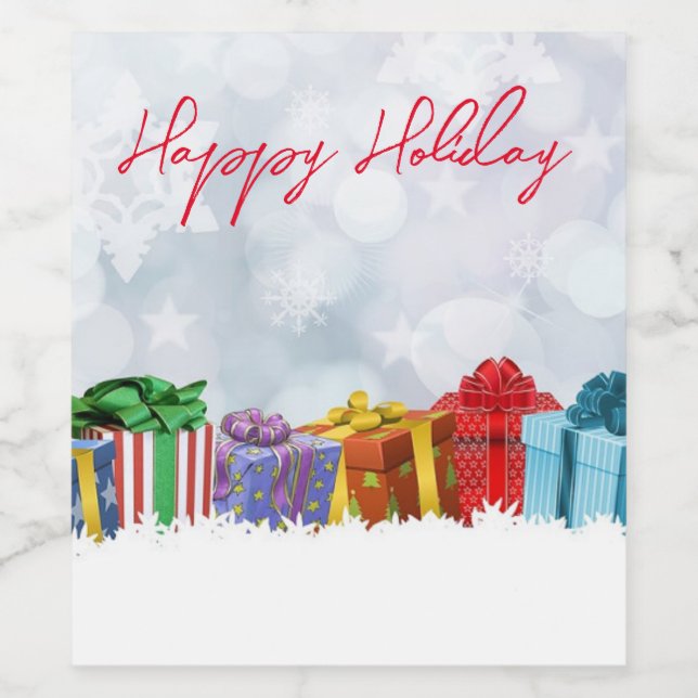 Wunderbare Weihnachtsgeschenke aus Regenbogen Weinetikett (Einzelnes Label)