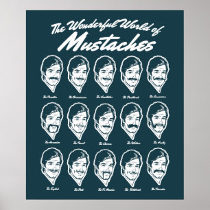 Wunderbare Welt des Schnurrbart-Plakats Poster