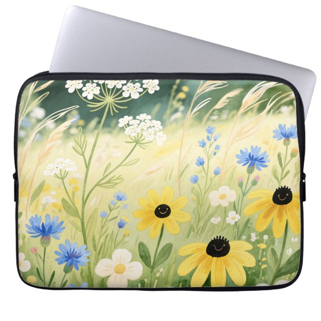 Wunderbare Wildblumenwiese  Laptopschutzhülle (Vorderseite)