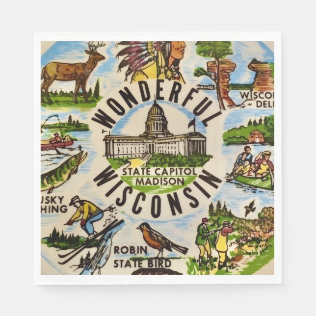 Wunderbare Wisconsin-Party  Serviette (Vorderseite)