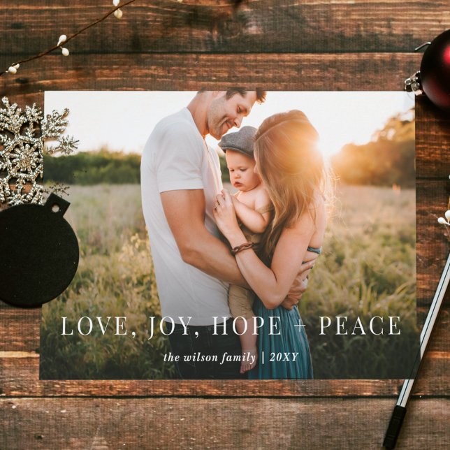 Wunderbare Wünsche Modernes volles Foto Feiertagskarte (Von Creator hochgeladen)