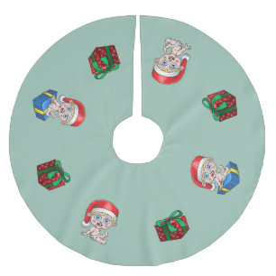 Wunderbarer Baby-Weihnachtsmann Polyester Weihnachtsbaumdecke