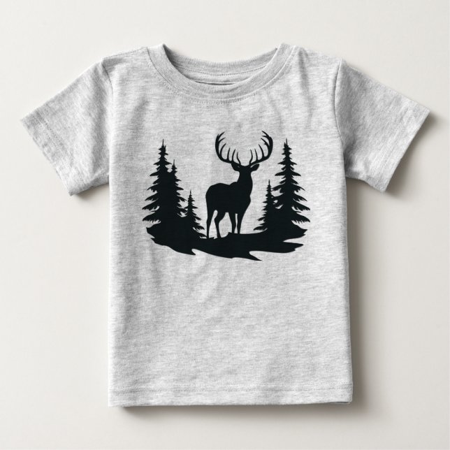 Wunderbarer Buck unter den Kiefern Baby T-shirt (Vorderseite)