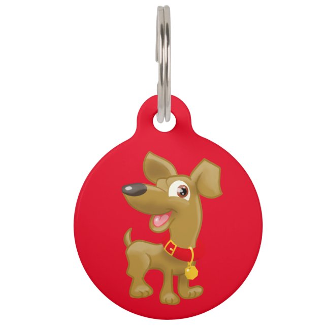 Wunderbarer Cartoon Dog Haustiermarke (Rückseite)