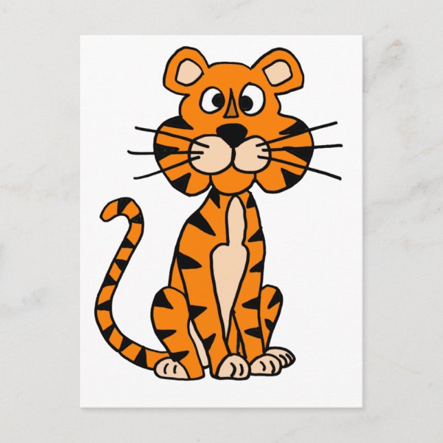 Wunderbarer Cartoon Tiger Design Postkarte (Vorderseite)