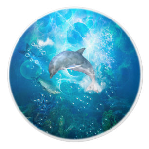 Wunderbarer Delphin Keramikknauf