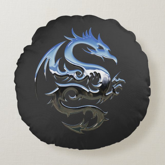 Wunderbarer Drache 3D. Pete Linforth-Pixabay Rundes Kissen (Vorderseite)