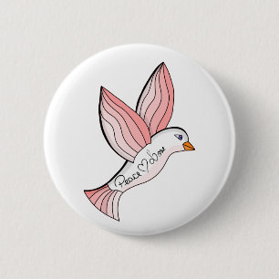 Wunderbarer Frieden und Liebe Taube Button