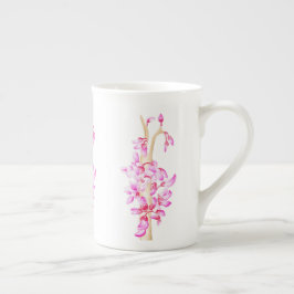 Wunderbarer Frühling auf einer Knochen-China-Tasse Prozellantasse
