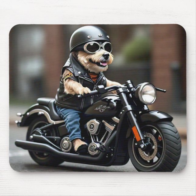 Wunderbarer Hundeschlittenfahrer Motorrad-Maus-Pad Mousepad (Vorne)