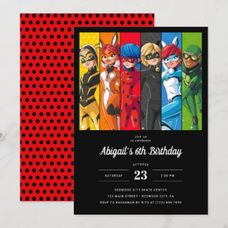 Wunderbarer Ladybug-Charakter zum Geburtstag Einladung