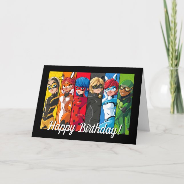 Wunderbarer Ladybug-Charakter zum Geburtstag Karte (Vorderseite)