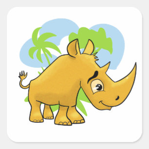 Wunderbarer Rhino Quadratischer Aufkleber