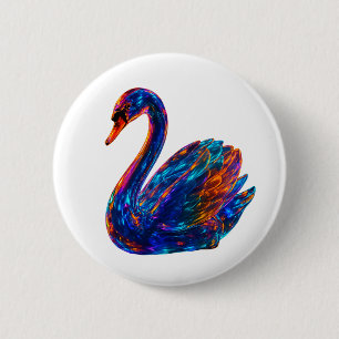 Wunderbarer Schwan - Einzigartige Kunst Button
