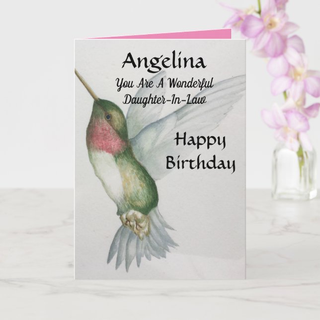 Wunderbarer Schwesternvogel zum Geburtstag Karte (Orchidee)