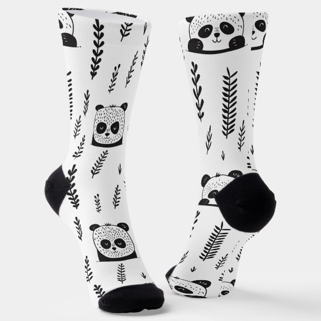 Wunderbarer skandinavischer Panda-Bär Socken (Gewinkelt)