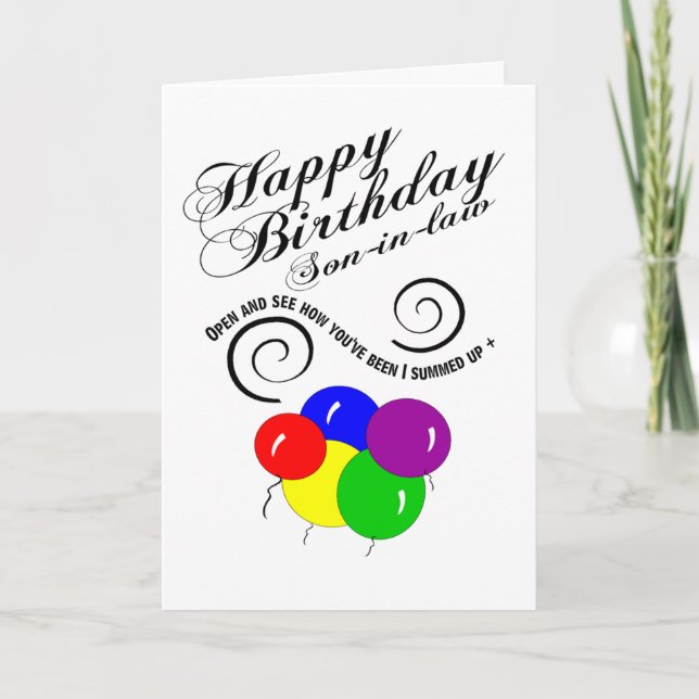wunderbarer Sohn des Gesetzes Geburtstag Karte (Vorderseite)