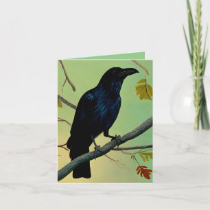 Wunderbarer Spaß raven auf dem Zweig Dankeskarte