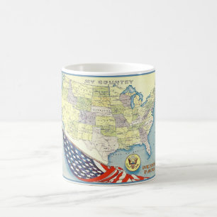 Wunderbarer USA-Karten-Mug Kaffeetasse