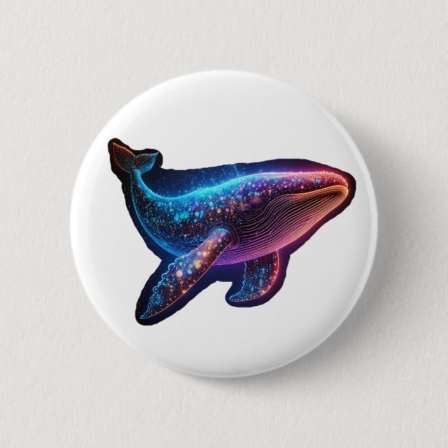 Wunderbarer Wal Button (Vorderseite)