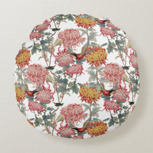 Wunderbares botanisches Blumendesign Rundes Kissen