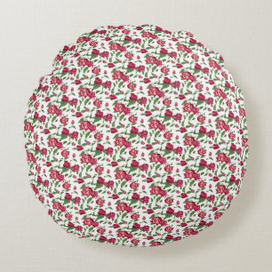 Wunderbares botanisches Blumendesign Rundes Kissen