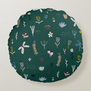 Wunderbares botanisches Blumendesign Rundes Kissen