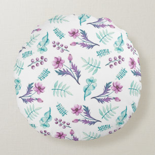 Wunderbares botanisches Blumendesign Rundes Kissen