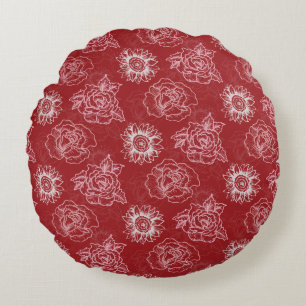 Wunderbares botanisches Blumendesign Rundes Kissen