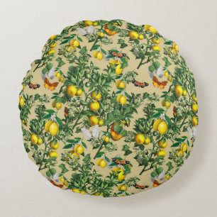 Wunderbares botanisches Blumendesign Rundes Kissen