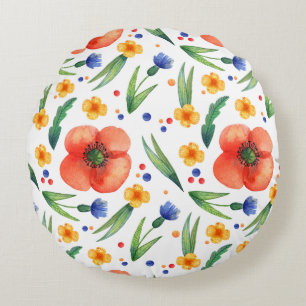 Wunderbares botanisches Blumendesign Rundes Kissen