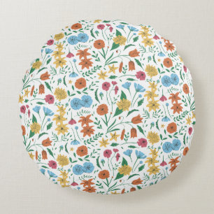 Wunderbares botanisches Blumendesign Rundes Kissen