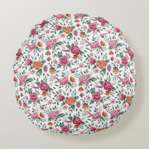 Wunderbares botanisches Blumendesign Rundes Kissen