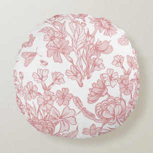 Wunderbares botanisches Blumendesign Rundes Kissen